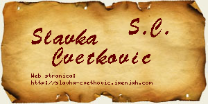 Slavka Cvetković vizit kartica